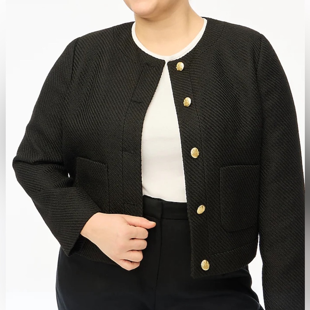 NWT Jcrew Tweed Lady Jacket Size 20 Black